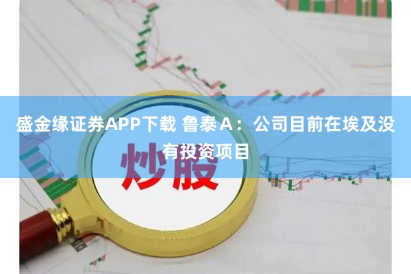 盛金缘证券APP下载 鲁泰A:公司目前在埃及没有投资项目