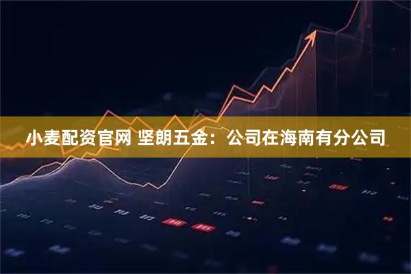 小麦配资官网 坚朗五金：公司在海南有分公司
